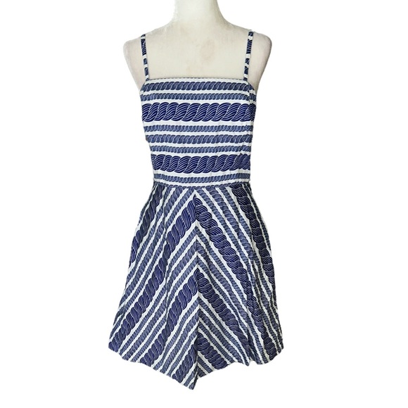 Vineyard Vines Blue & White Nautical Rope Fit & Flare Mini Dress - 10 - Picture 9 of 9